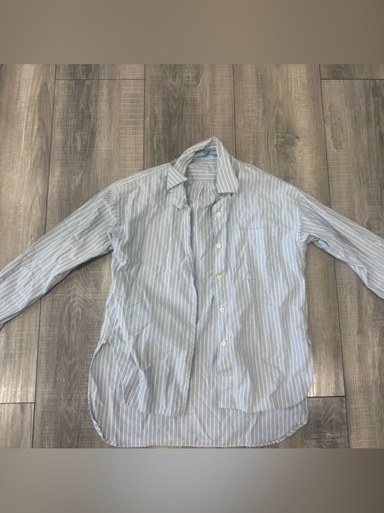 Prada Tops - Prada Light Blue & White Striped Button-Down blouse.